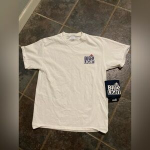 Vintage 1990’s Labatt Blue Light Men’s White T-Shirt and Koozie Size L